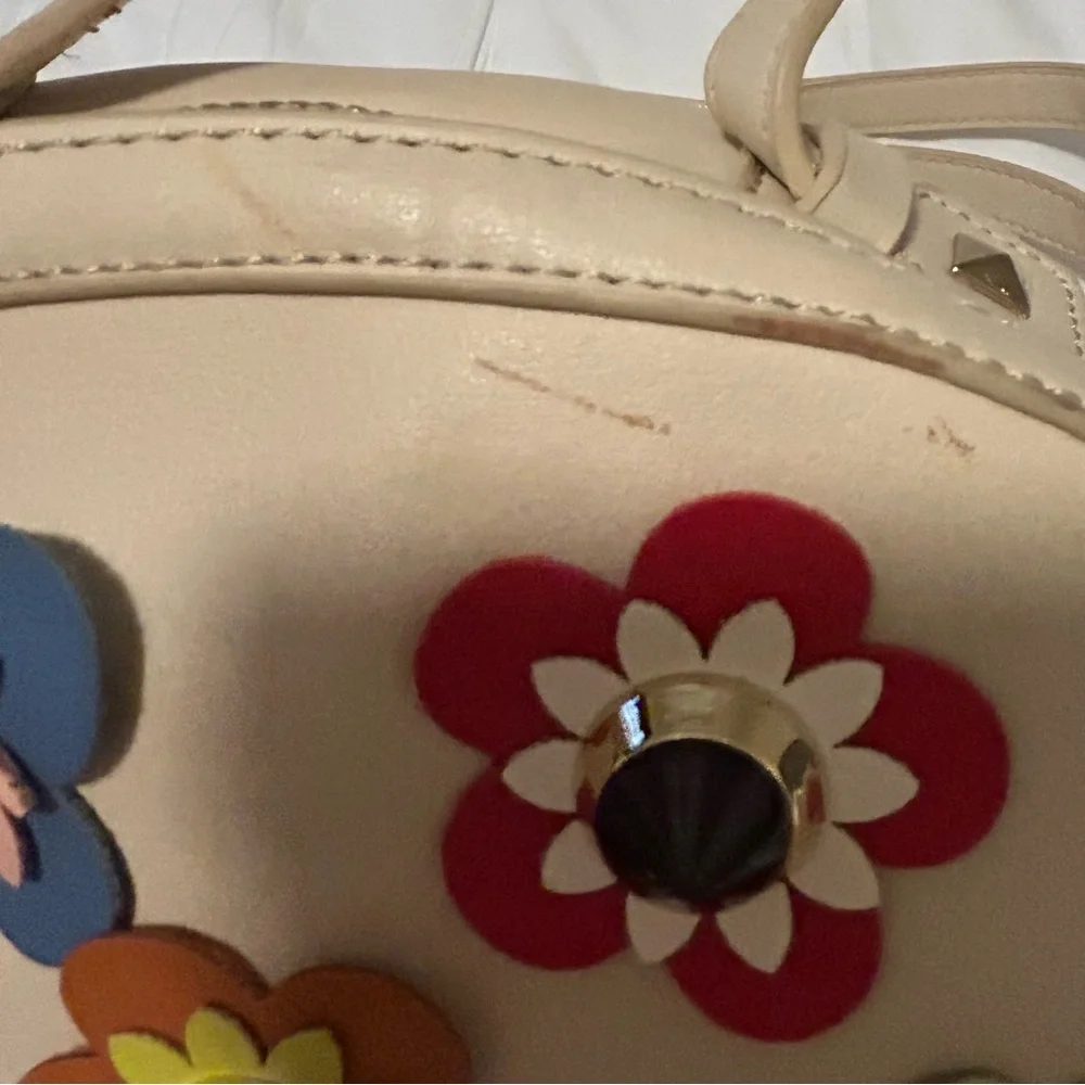 Floral Embellished Cream Boho Mini Backpack - Picture 8 of 16